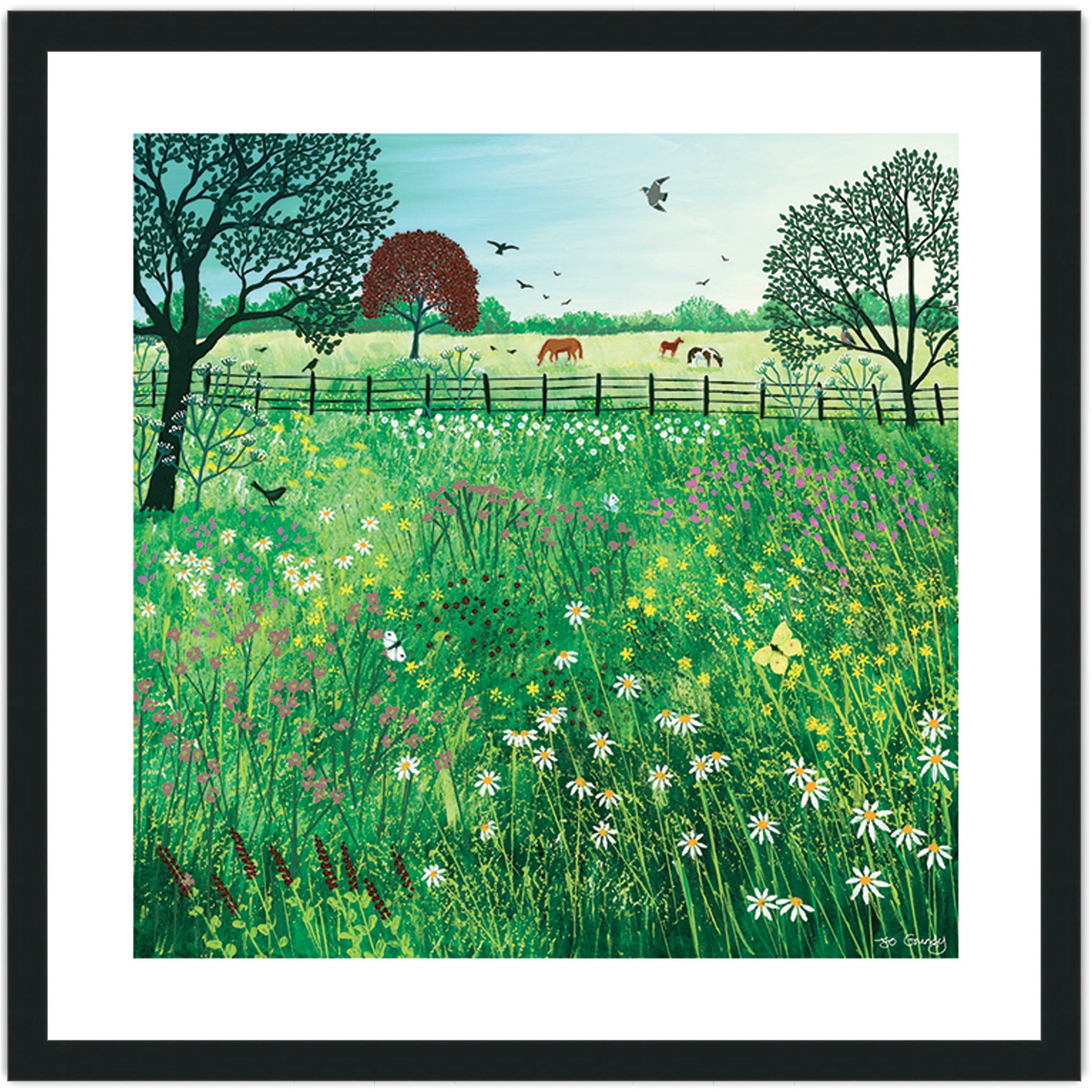 Summer Grazing - 60 x 60cm / Standard Ivory / Black 22mm
