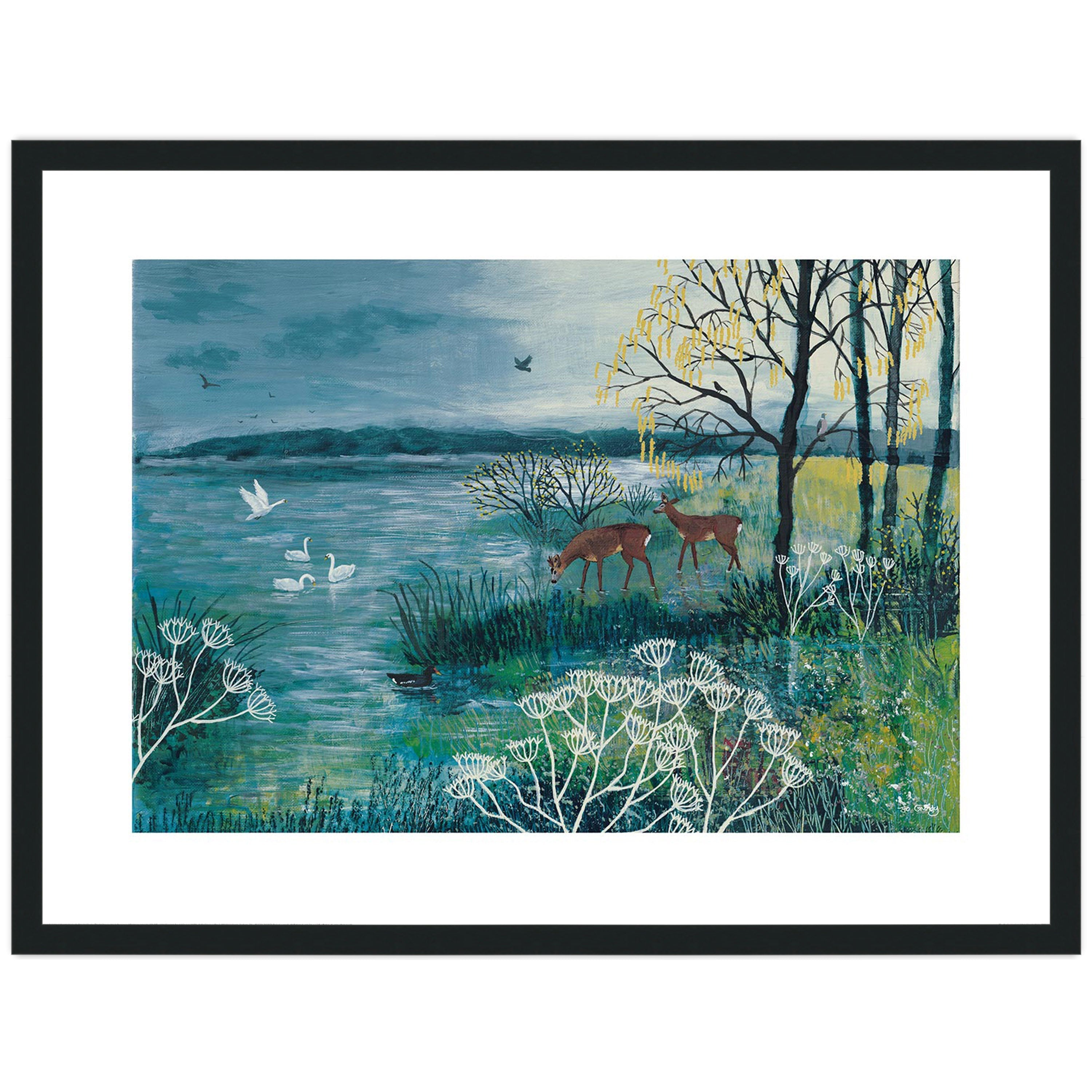 The Enchanted Lake - 60 x 80cm / None / Black 22mm