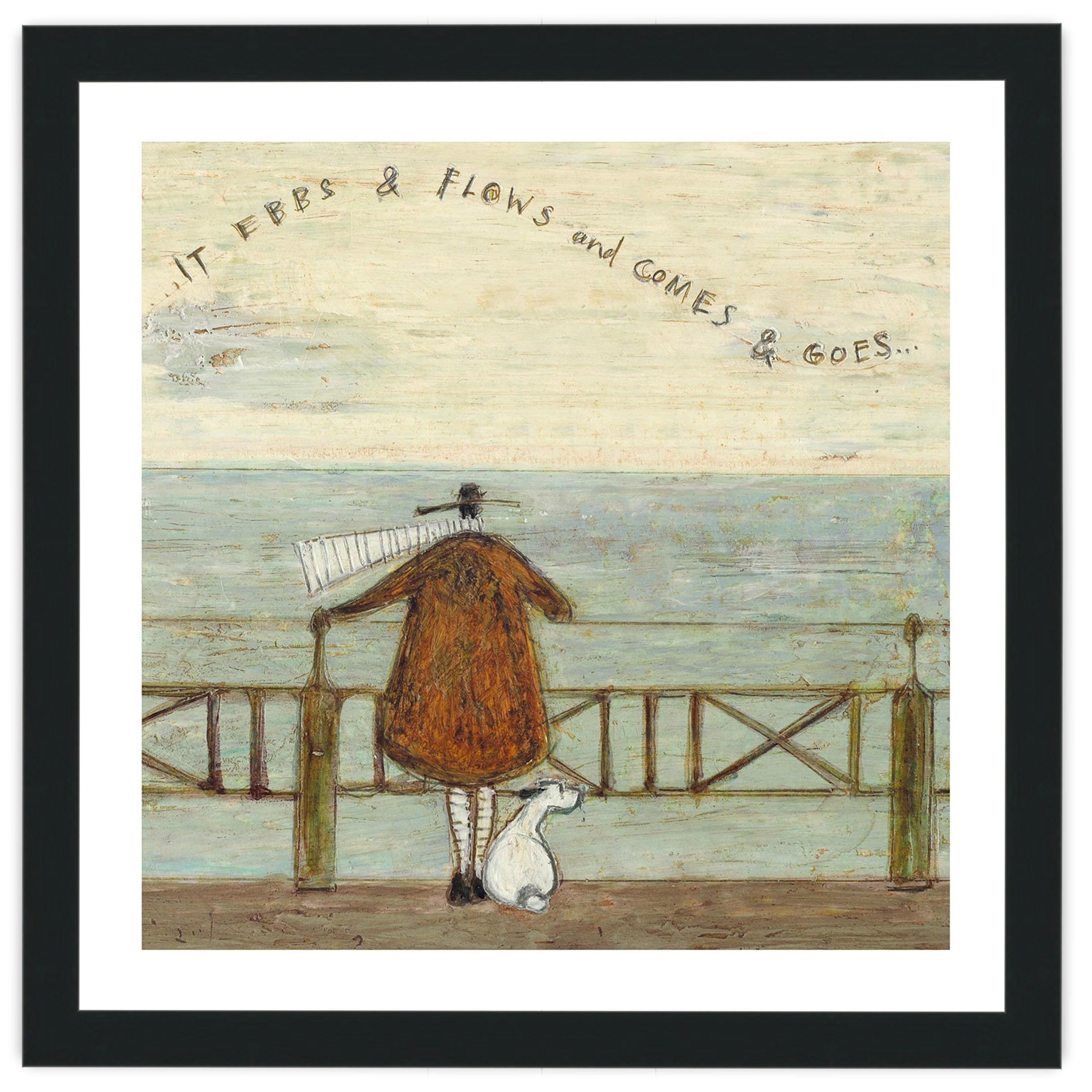 It Ebbs & Flows and Comes & Goes... - 40 x 40cm / Standard Ivory / Black 22mm