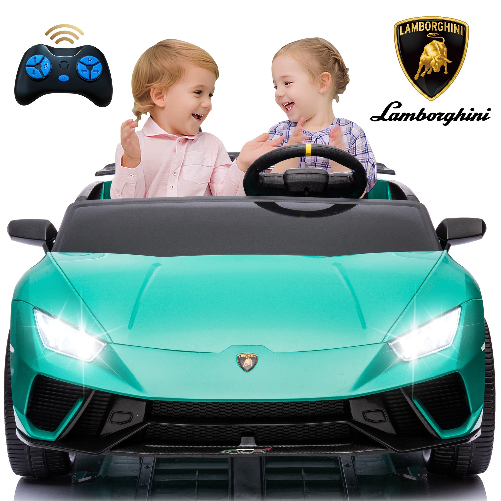 Lamborghini 24V Ride on Car for Big Kids, Lamborghini Huracan Battery Powered Ride on Toy with Remote Control, Electric Car for Kids - 绿色