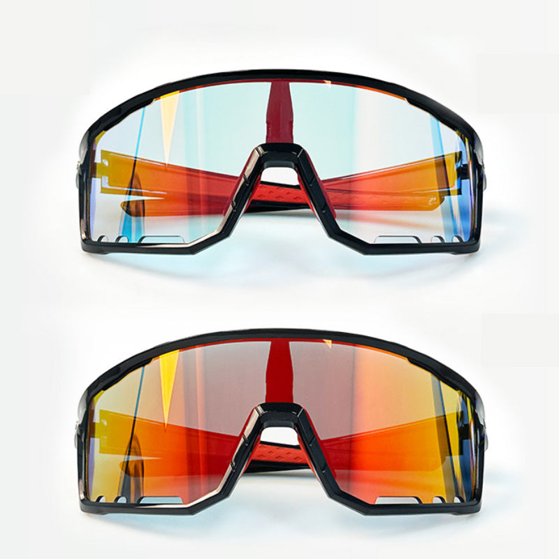 Cycling Glasses Vibel, Color Changing, Bonus Polarizer - Black frame red lenses