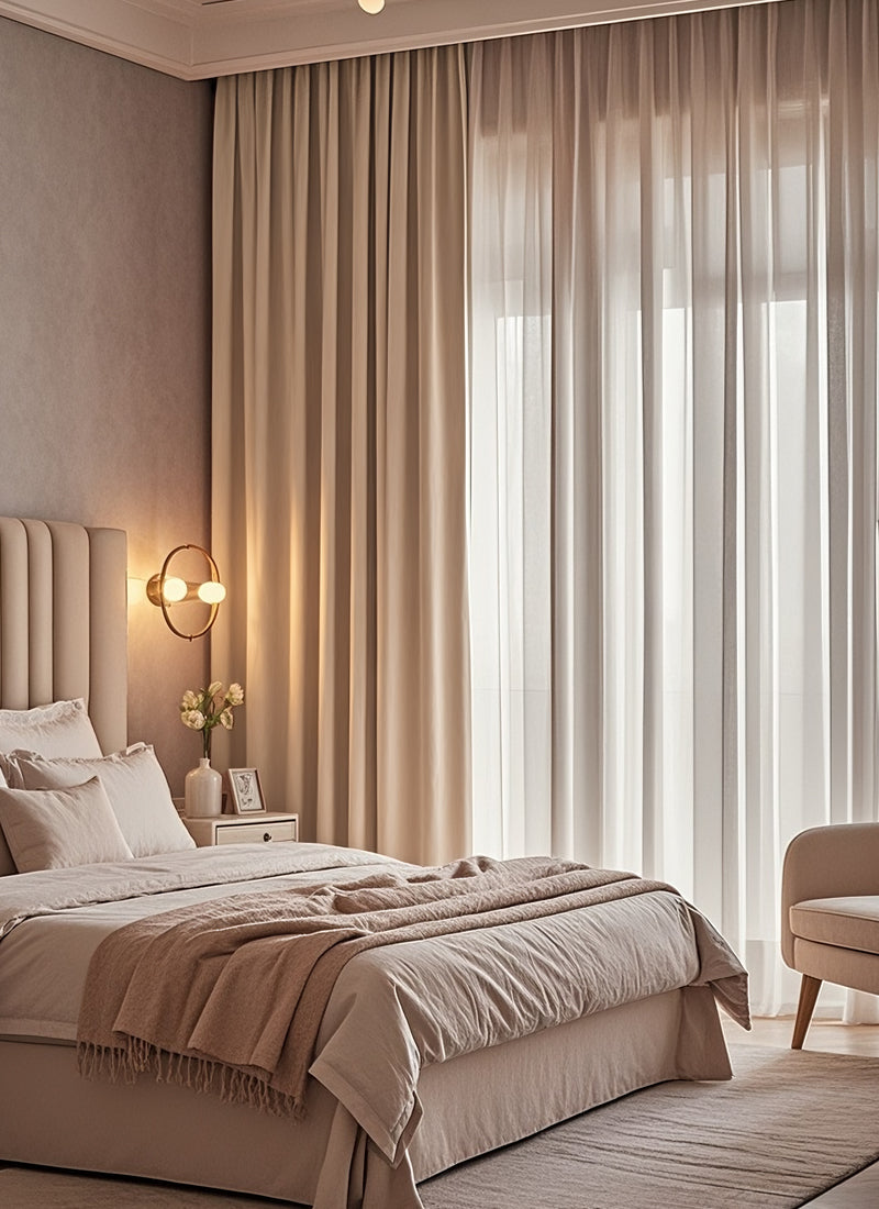 Superior Sense Bark Pressed Wrinkle, Super Soft Chenille Curtains