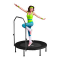 40" Foldable Mini Trampoline for Adults w/ Adj. U-Bar (350lbs Max)