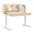 Adjustable Height Kids Study Desk, Tilt Wood Student Table w/ Storage