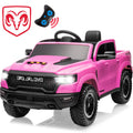 iYofe Ram Ride on Car Toys, 12V RAM 1500 Battery Powered Ride on Toy Truck with Remote Control, Electric Car for Kids Girls 3-5 w/ Bluetooth, - Pink