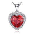 Exquisite Heart Love 3.6Ct Created Ruby Pendant Necklace in 925 Sterling Silver for Women – A Perfect Gift for Any Occasion - 925 Sterling Silver