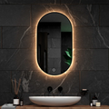 Badkamerspiegel - 90x50cm Ovaal - Zwart Frame - PRE-ORDER