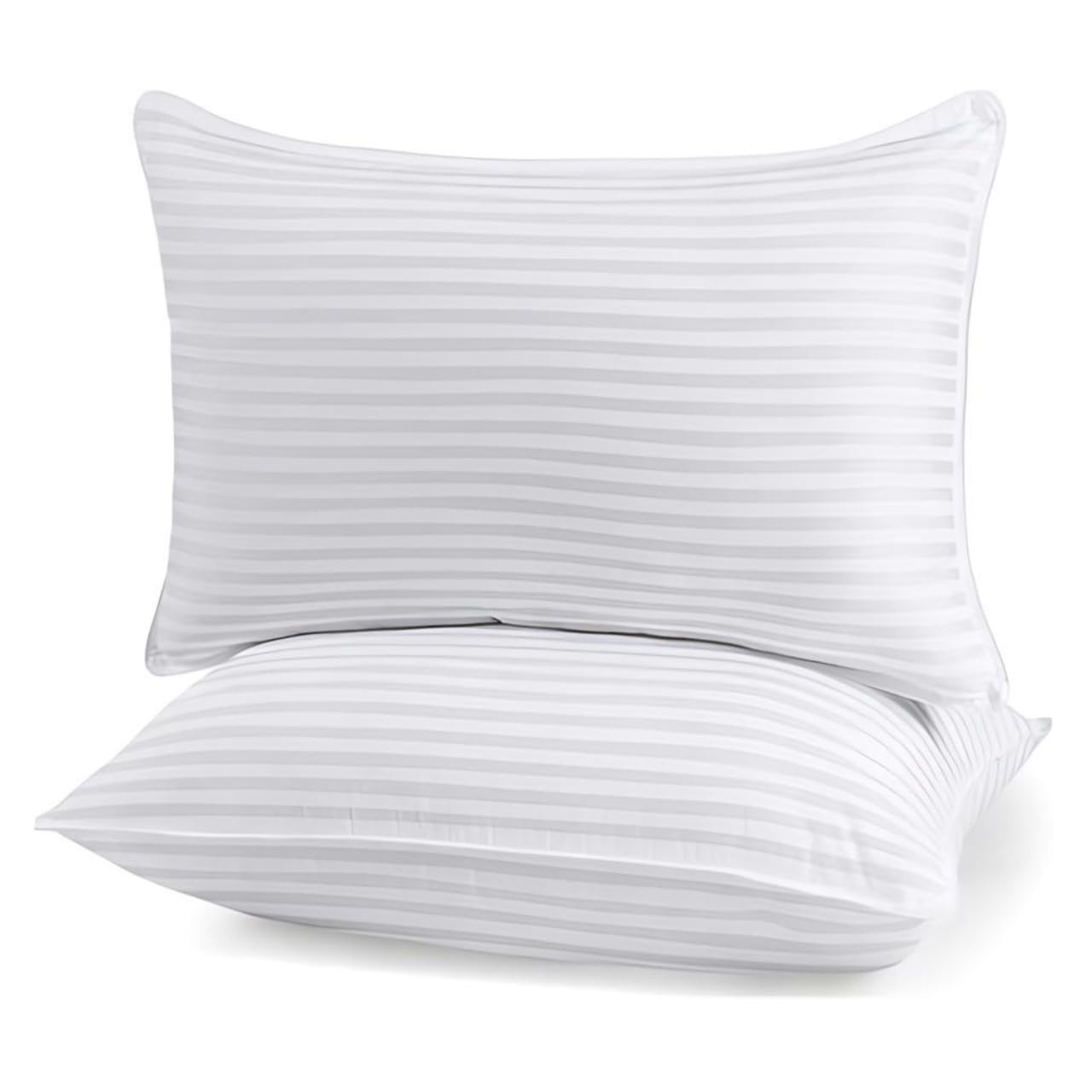Hollowfibre Filled Satin Stripe Hotel Pillows - Pack of 4