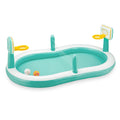 Funsicle 9.8ft Sports Arena Pool, Inflatable Family Pool with Water Sprayer & Basketball Hoop, Multicolor, Age 2 & up