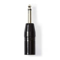 Nedis XLR Adapter | XLR 3-Pin Male | 6.35 mm Male | Nickel Plated | Straight | Metal | Black | 1 pcs | Polybag