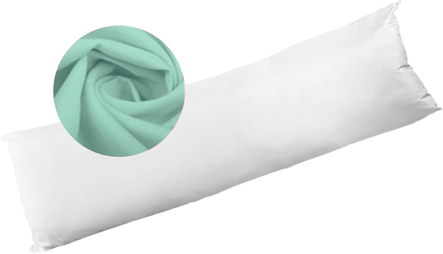 Bolster Pillow Hollowfibre Filled with Free Pillowcase - Single / Mint