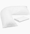 V Shaped Pillow with Free Case - Extra Filled Hollowfibre - White
