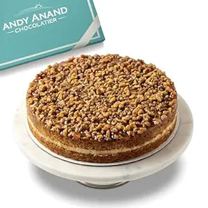 Andy Anand Caramel Walnut Cake, 9-Inch, 2 lb – Freshly Baked, Gourmet Gift, Natural Ingredients, Preservative-Free, Birthday & Holiday Gift