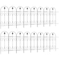 Outsunny Decorative Garden Fencing, 16PCs 44in x 25ft Outdoor Picket Fence Panels, Rustproof Metal Wire Landscape Flower Bed Border Edging, Black