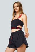 Colour Block Sports Bra - Inky - Black / M