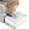 White Litter Box Step with Wooden Base - 11.8"x8"x3.6"