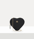 Borsa New Heart Crossbody in saffiano nera - L