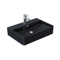 HOROW F10A-6042 Waschbecken 60 cm mit Hahnloch & Überlauf - Black