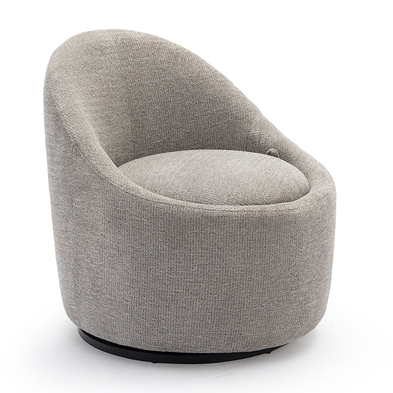 COLAMY Chenille Fabric 360° Swivel Accent Chair Model.W188 - Light Grey