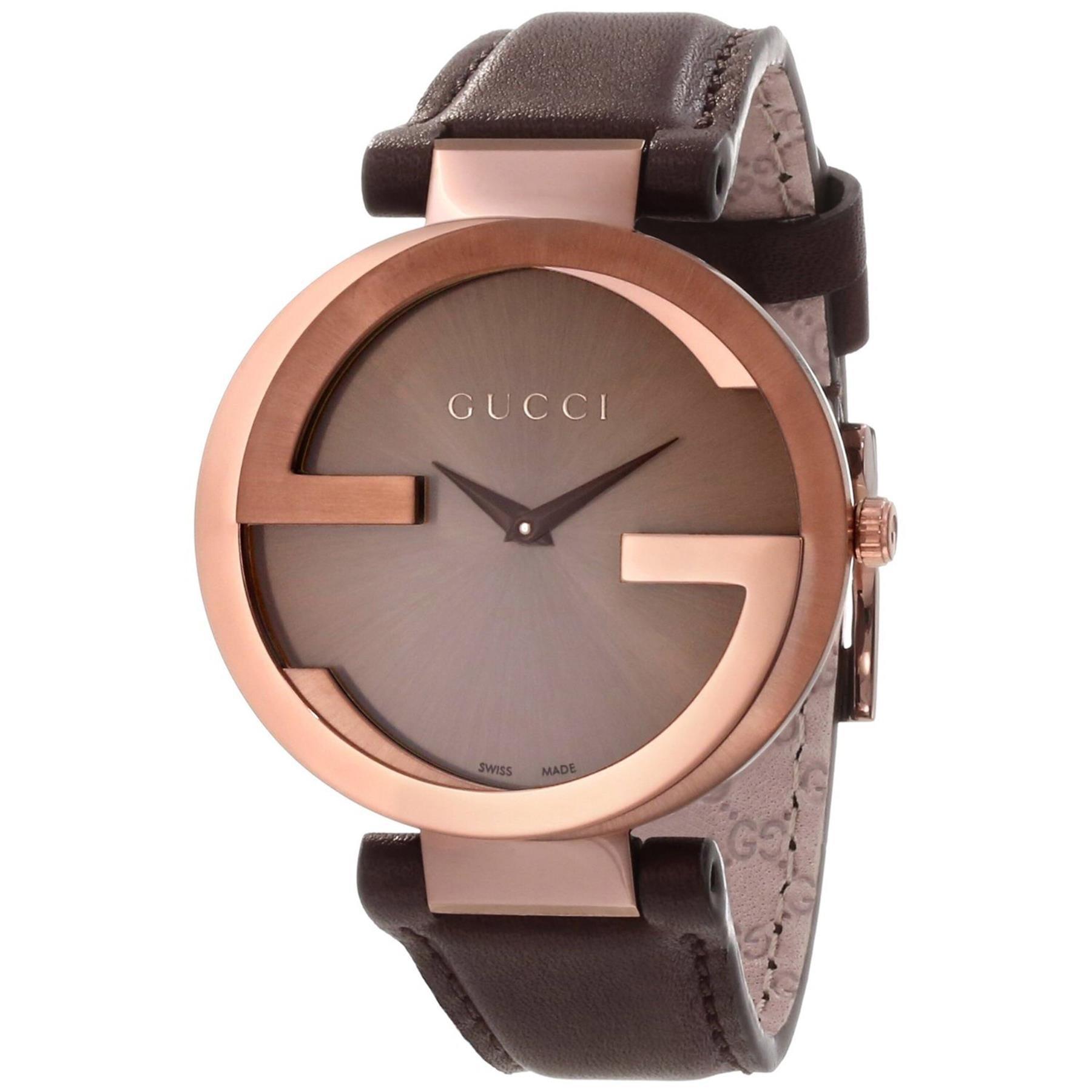Gucci YA133309 Interlocking G Brown Dial Brown PVD Women's Watch