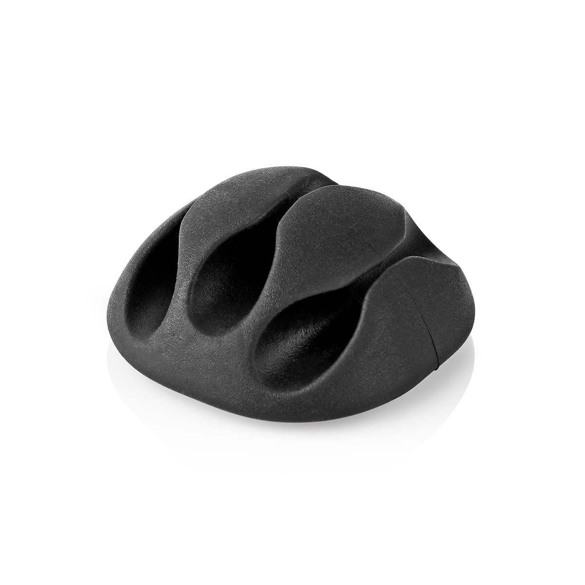 Nedis Cable Management | Cable Clip | Click and Go | 4 pcs | Number of slots: 3 Slots | Maximum cable thickness: 5.3 mm | TPE | Black
