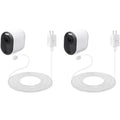 Wasserstein Magnetic Charging Cable for Arlo Ultra / Ultra 2 & Pro 3 / Pro 4| Weatherproof - White / 25ft/7.6m / 2 Pack