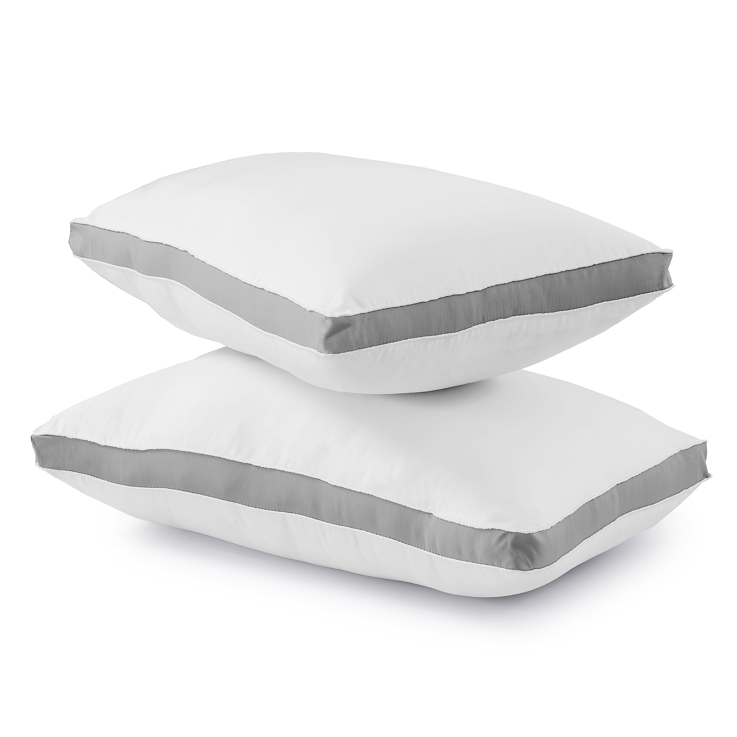 2 Pack Bed Pillow for Back Hotel Quality Pillows - Grey