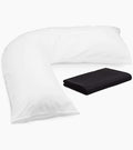 V Shaped Pillow with Free Case - Extra Filled Hollowfibre - Black