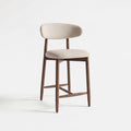 COLAMY ARLA Upholstered Wooden Scandi Minimalist Counter Height Bar Stool - Beige / Set of 1