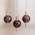 Purple Fluorite Crystal Sphere Dowsing Pendulum
