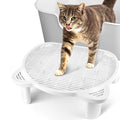 White Adjustable Cat Ramp Litter Box Step