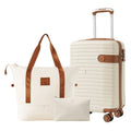 Luggage Sets 3 Piece Carry On Luggage 22x14x9 Airline Approved, Lightweight Hardshell ABS Suitcases With Wheels, 20 Inch, Cream - Cream