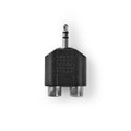 Nedis Stereo Audio Adapter | 3.5 mm Male | 2x RCA Female | Nickel Plated | Straight | ABS | Black | 1 pcs | Box