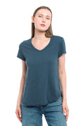 Short Sleeve Shrunken V-Neck Shirttail - Legion Blue / M