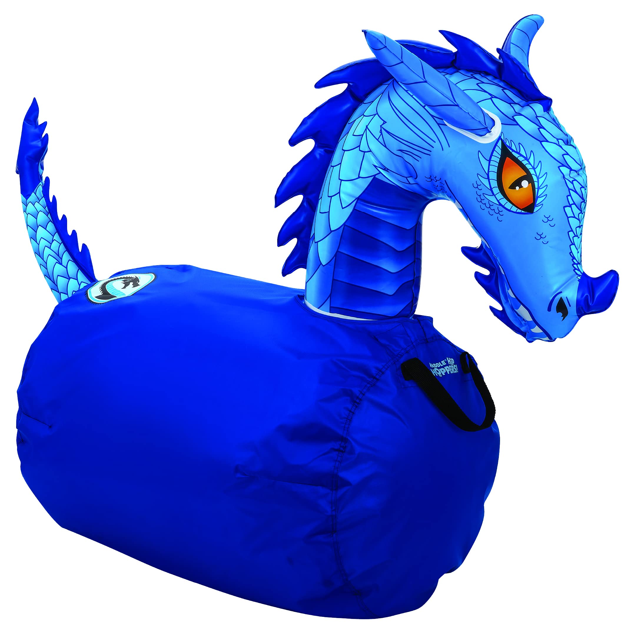 WADDLE Hip Hoppers Large Bouncy Hopper Inflatable Hopping Animal Bouncer, Supports Up to 250 Pounds, Ages 5 and Up (Blue Dragon)