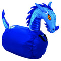 WADDLE Hip Hoppers Large Bouncy Hopper Inflatable Hopping Animal Bouncer, Supports Up to 250 Pounds, Ages 5 and Up (Blue Dragon)