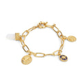 Gold Plated Bracelet with Opalite Charms