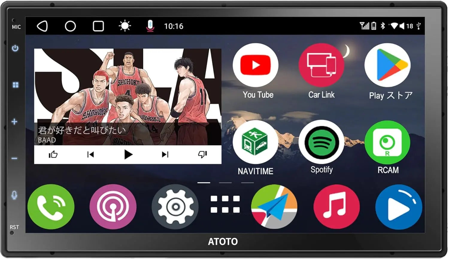 ATOTO S8G2C74MS - QLEDタッチスクリーン、4GB+32GBメモリ、4G SIM LTE/WiFi対応、内蔵GPS、Bluetooth 5.0、HD LRV、YouTube再生可能