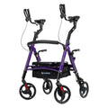 YF-9008A Dual-Brake Heavy Duty Upright Walker 10" Wheels - Purple