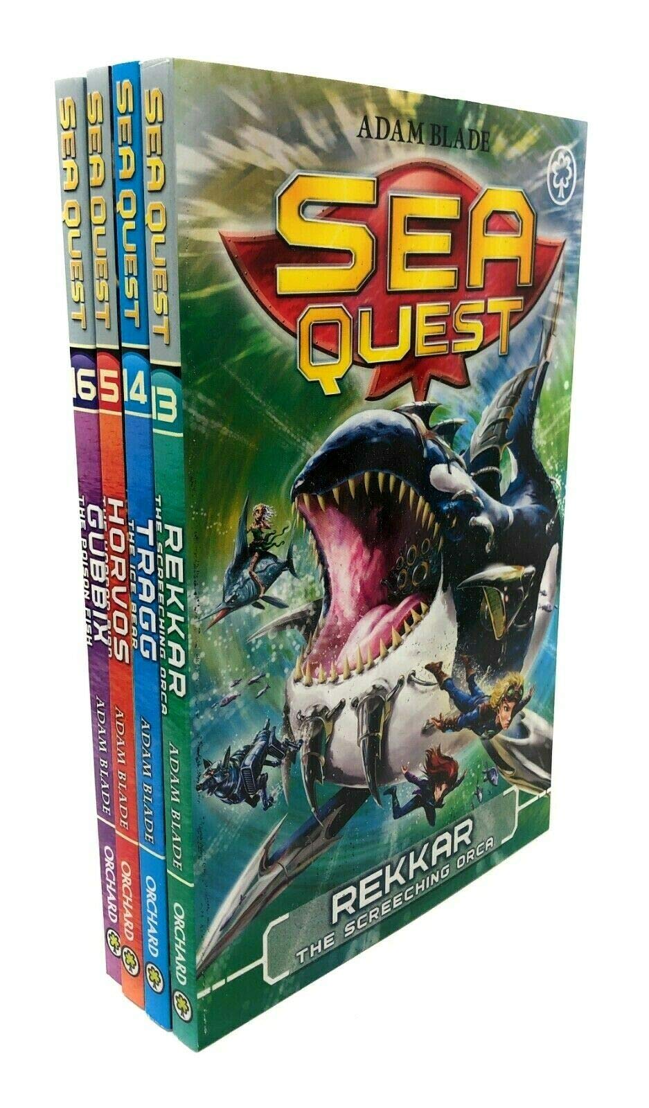 Sea Quest Series 4 Collection 4 Books Set by Adam Blade (Rekkar, Tragg, Horvos, Gubbix)