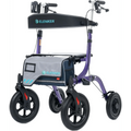 HFK-9210KDB All Terrain Dual-Brake Rollator Walker 12" Wheels - Purple
