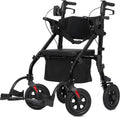 HFK-9269KD All Terrain 2-in-1 Rollator Walker 10" Wheels - Black