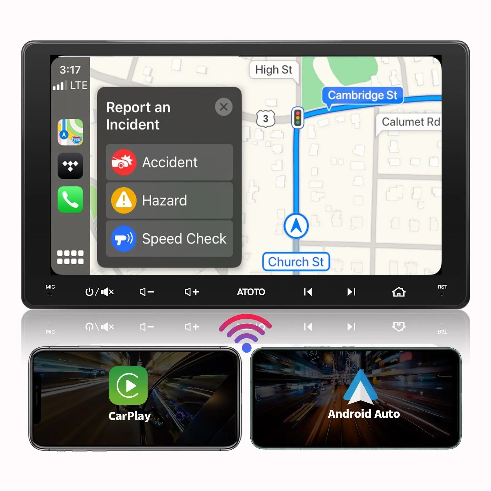 [9 Pollici] ATOTO F7WE Autoradio 2 DIN, CarPlay Wireless e Android Auto Senza fili, Touchscreen Stereo Auto con Bluetooth, MirrorLink, Vista