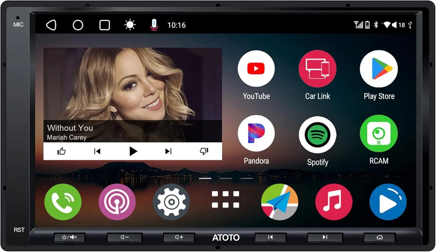 ATOTO A6G2A7PF Autoradio 2 DIN Android 7 pollici, con DAB+, CarPlay e Android Auto wireless, MirrorLink, doppio Bluetooth, WiFi USB tethering,