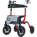 HFK-9210KDB All Terrain Dual-Brake Rollator Walker 12" Wheels - Red