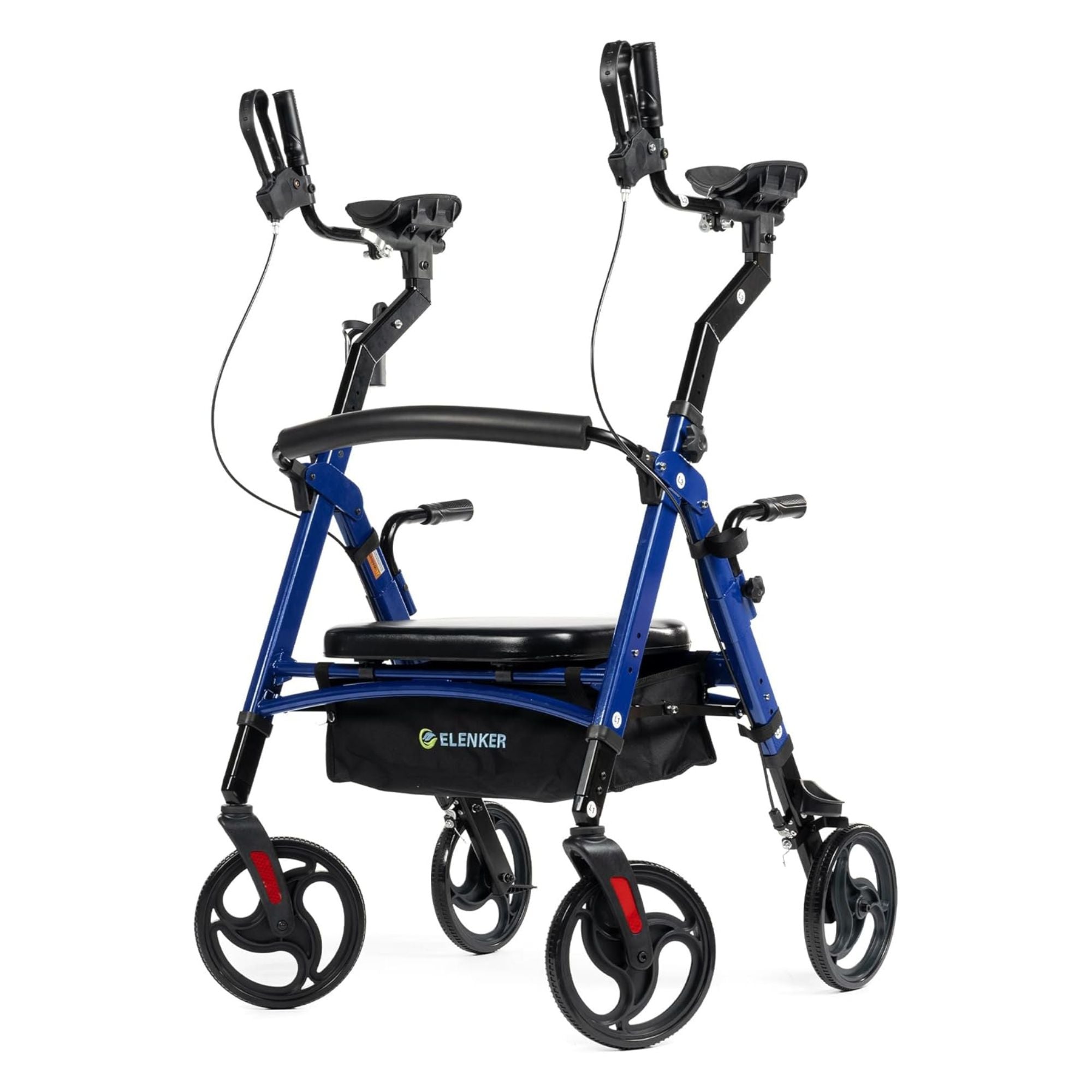 YF-9008A Dual-Brake Heavy Duty Upright Walker 10" Wheels - Blue