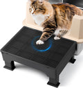 Black Adjustable Cat Litter Box Step Ramp with Removable feet - 16.5"x12.6"x6.3"