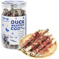 Cod Skin with Duck Dog Treats, High-Protein Omega-3 Chews for Dogs, 12.5 oz
