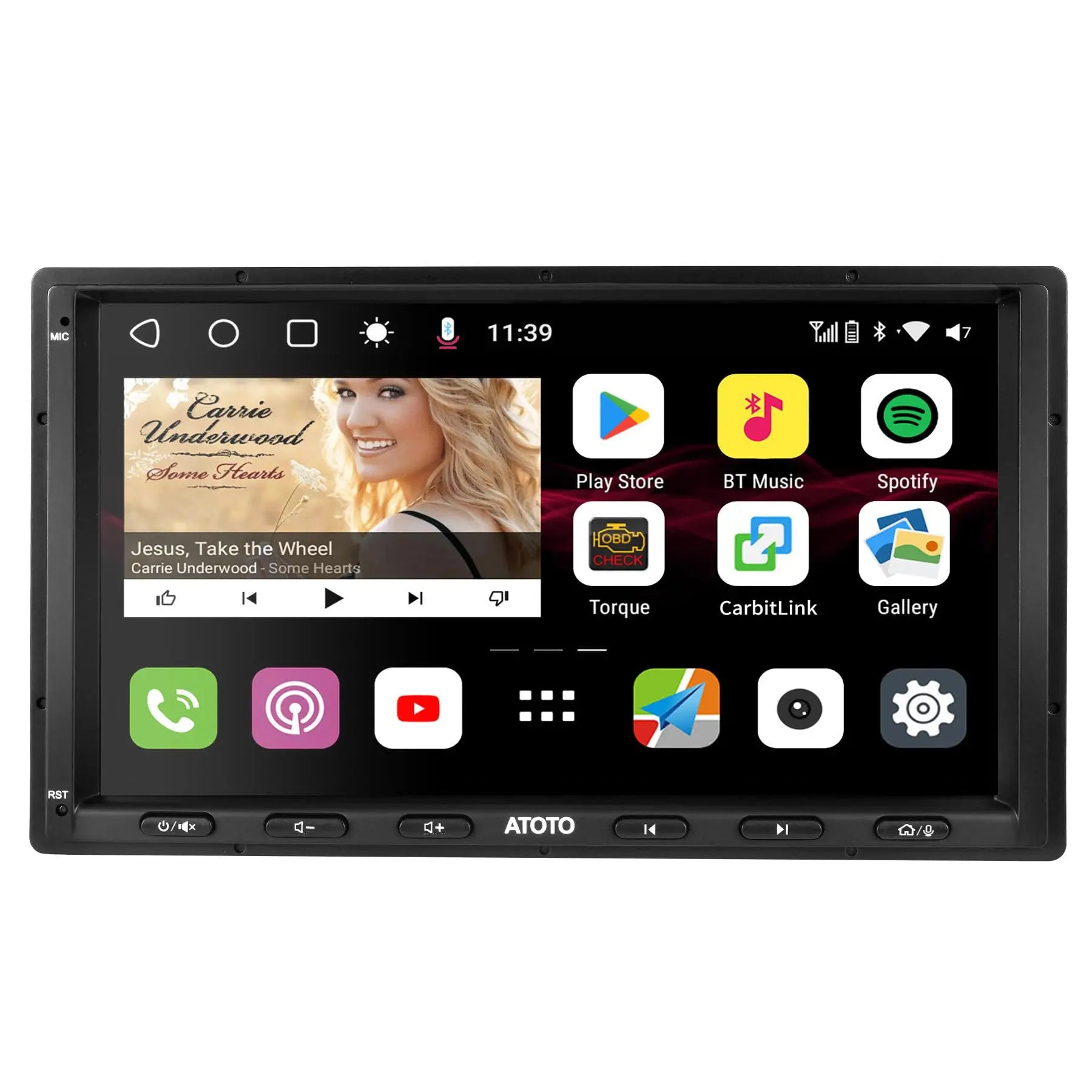 ATOTO S8G2A74MS Radio 2 Din Android 7" 4G+32G, CarPlay y Android Auto Inalámbricos, 4G LTE Integrado, GPS, Bluetooth Dual, MirrorLink, HD LRV, SCVC