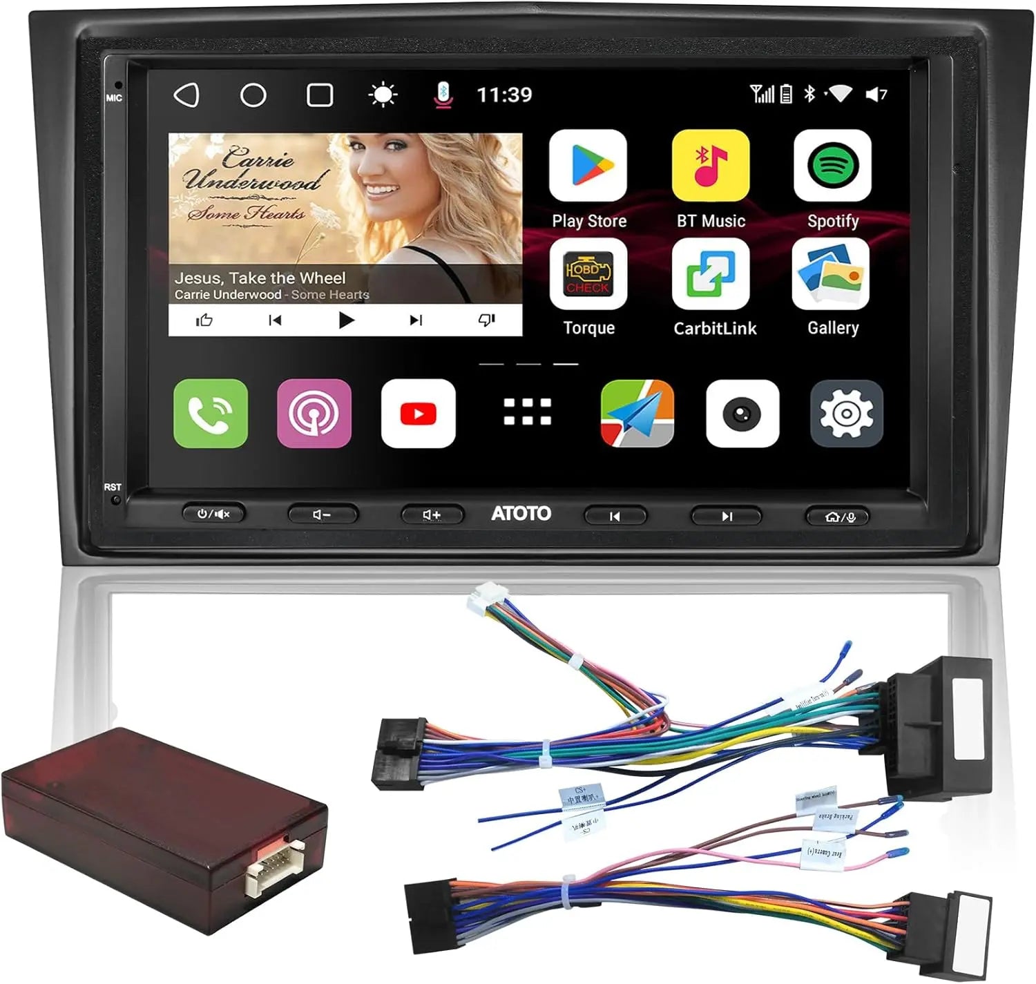 ATOTO S8OP07A4MS Autoradio 2 DIN 7" Android – Doppio Bluetooth, 4G Integrato, 4G+32G, CarPlay Senza Fili e Android Auto, Tracciamento GPS, HD LRV,